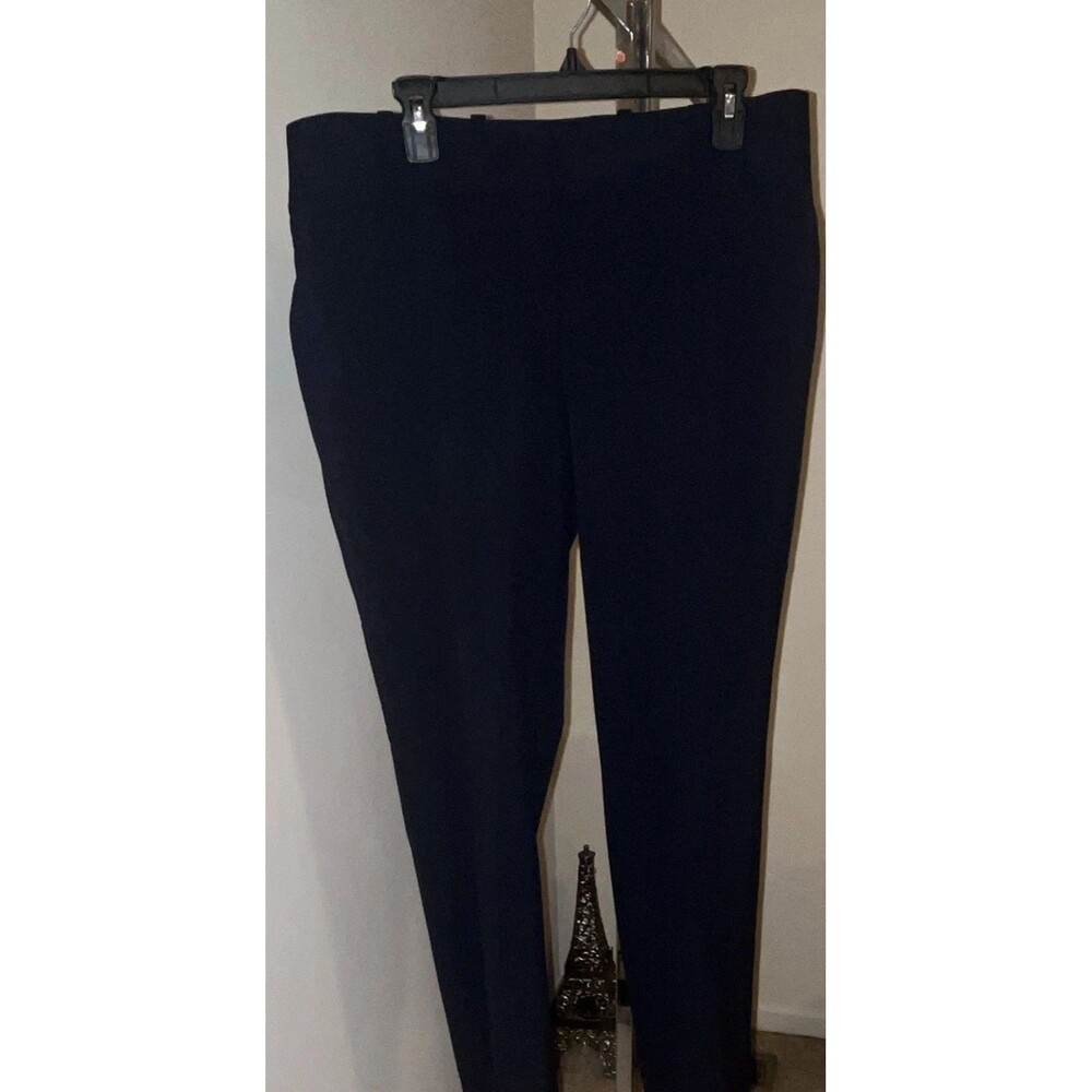 Emaline Women’s Navy Solid Mid Rise Stretch Dress Pants Size 14 Regular
